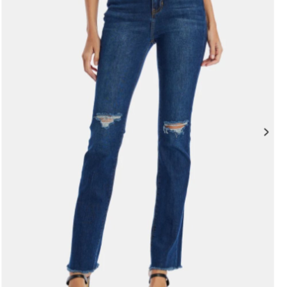 NWT PTCL High Rise Demi Bootcut Dark Wash Distressed Jeans Size 30